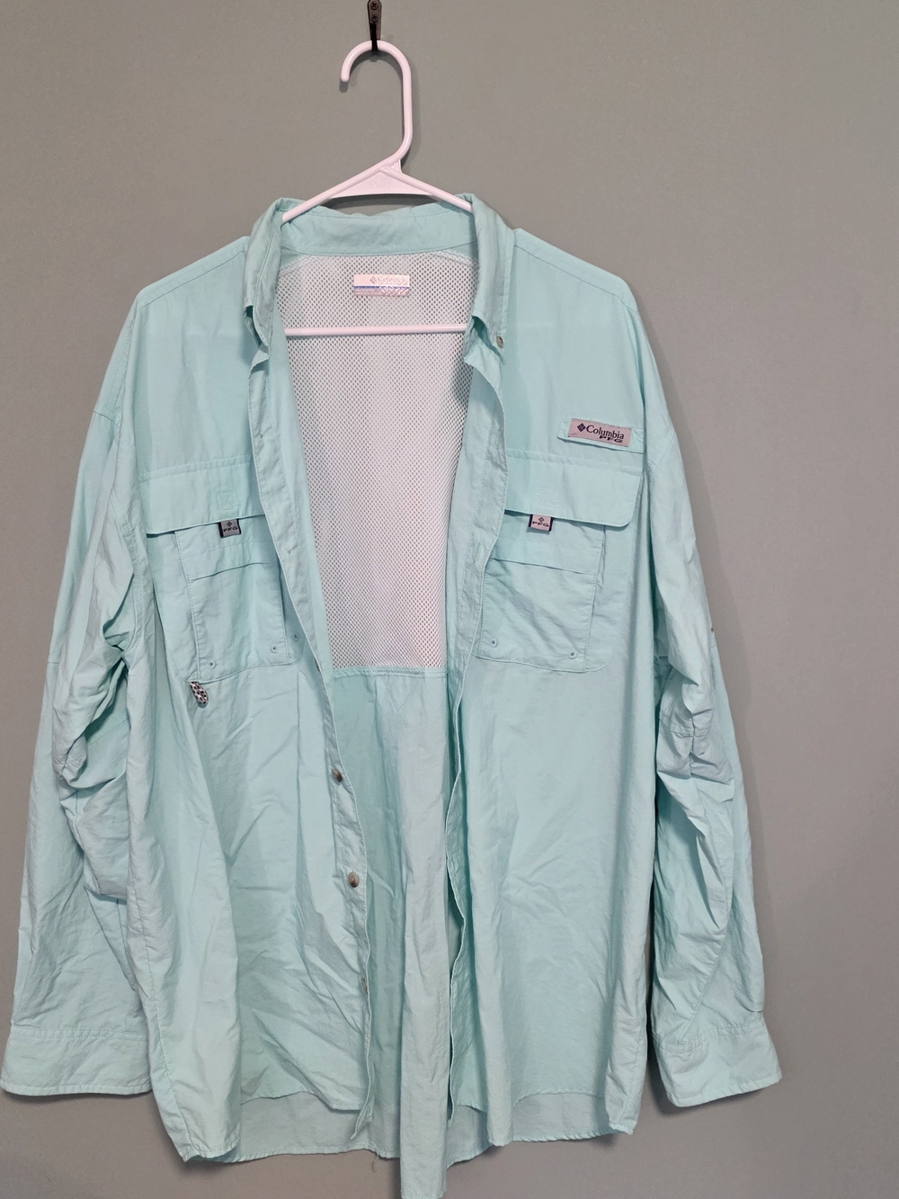 Columbia Men’s Lightweight Fishing Shirt - Light Aqua
